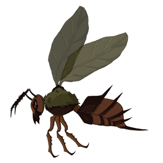 A dangerous hornet appearing as an enemy in the 2D platformer 'Pentaquin: Deeds Of Twilight'