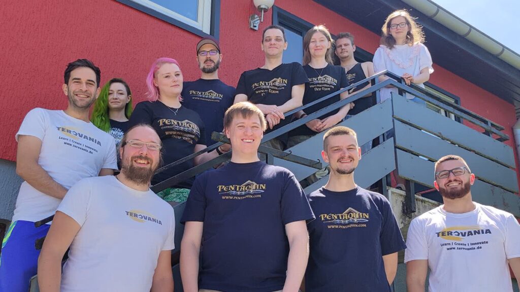 Pentaquin's game development team in 2022